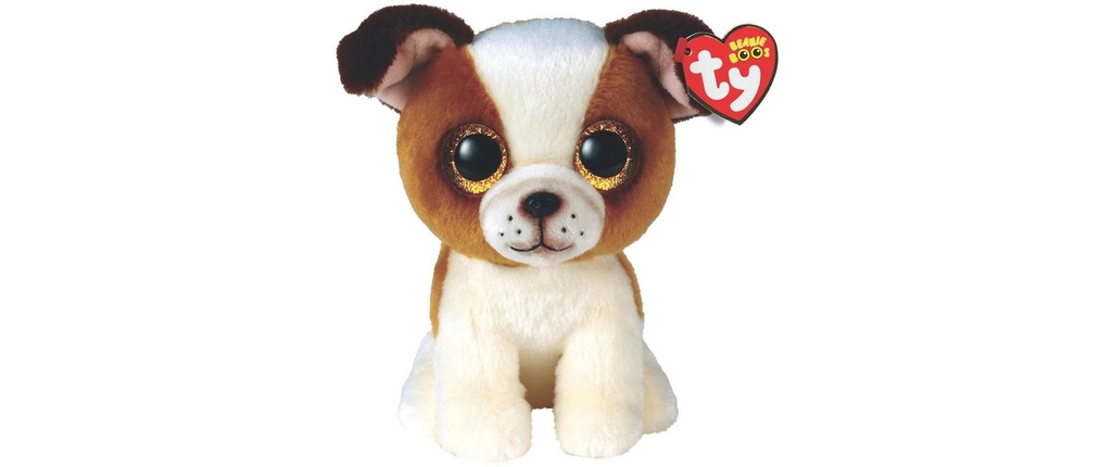 Ty Peluche Hugo 15 cm, Brun, Blanc
