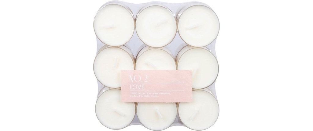 müller Kerzen Bougie chauffe-plat Love 18 pièces
