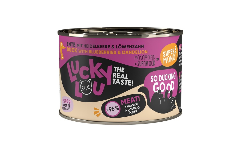 Lucky Lou Alimentation humide SuperMono Canard, 200 g