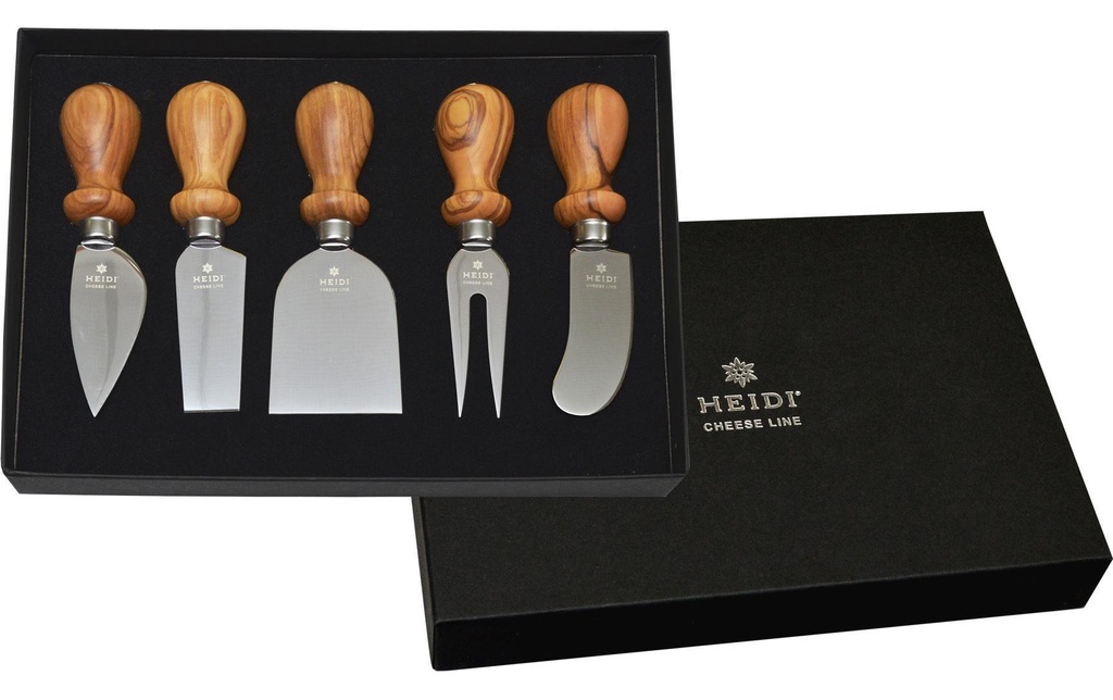 Heidi Cheese Line Couteau à fromage Set 5 pièces, argent