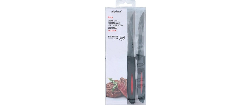 alpina Kits de couteaux à steak 4 Pièce/s, Noir