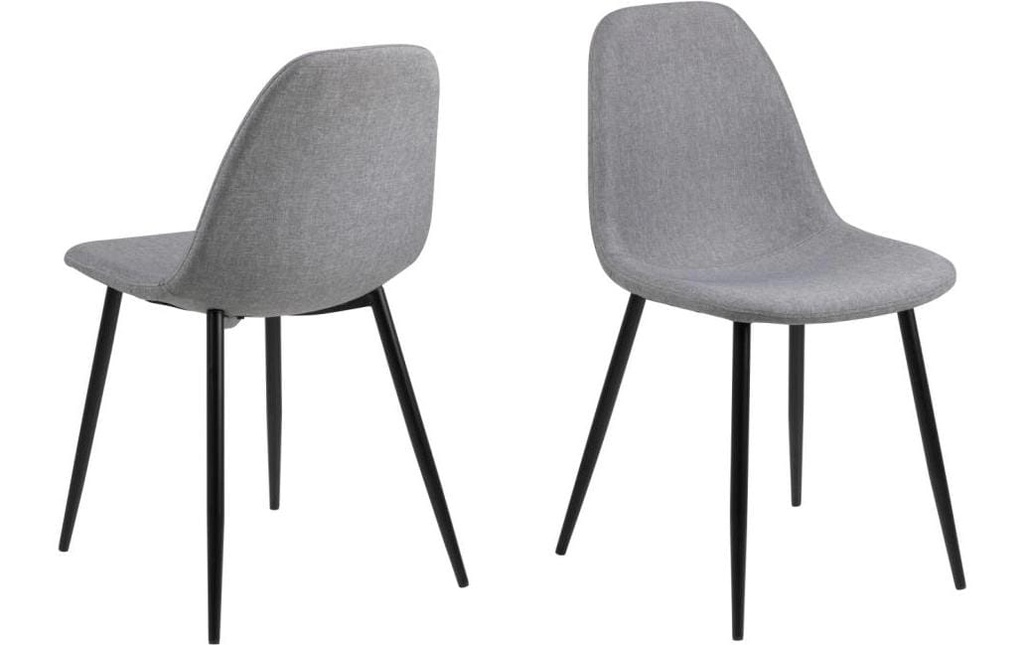 AC Design Chaise Wilma 4 pièces, Noir/Gris clair