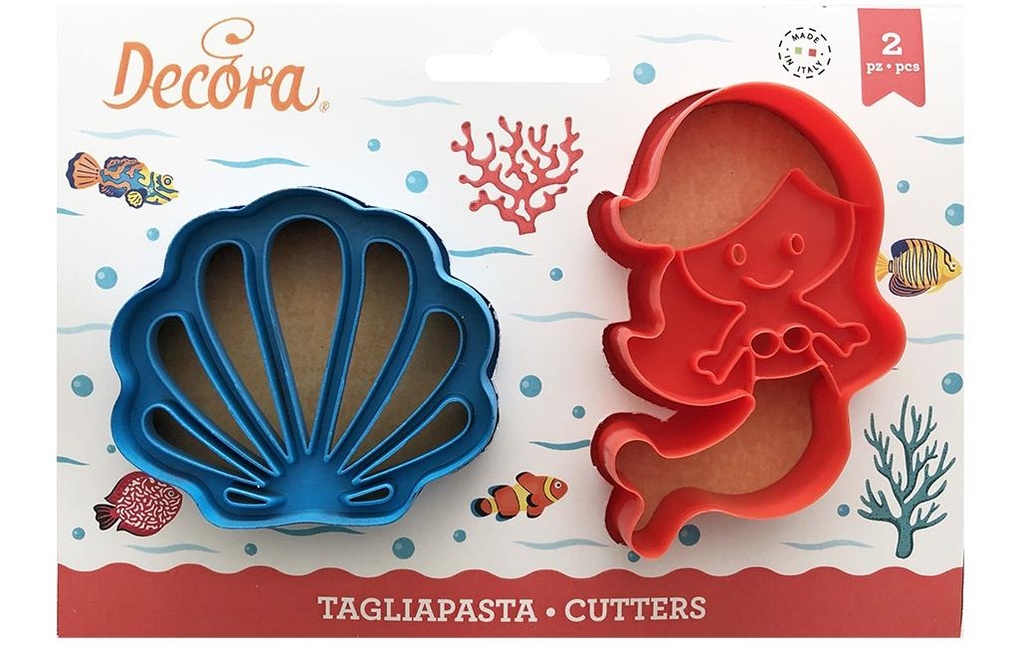 Decora Kits d’emporte-pièces 2 pièces, sirène et coquillage