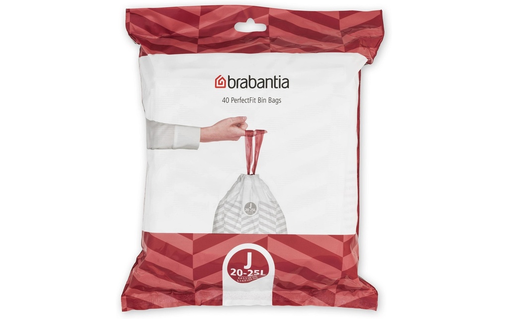 Brabantia Sac à ordures ménagères PerfectFit J 20-25 l, 40 Pièce/s