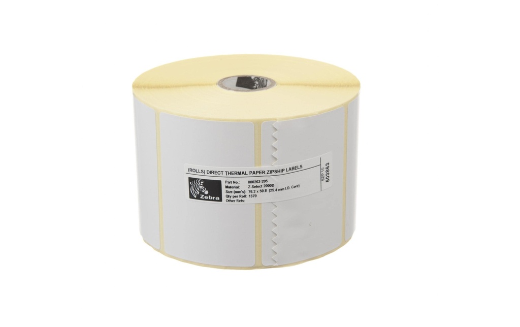 [169710] Zebra Technologies Rouleau à étiquettes Thermo Direct 76 x 51 mm