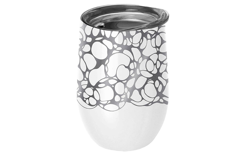 BioLoco Gobelet isotherme Office-Silver Swell 420 ml, Gris/Blanc