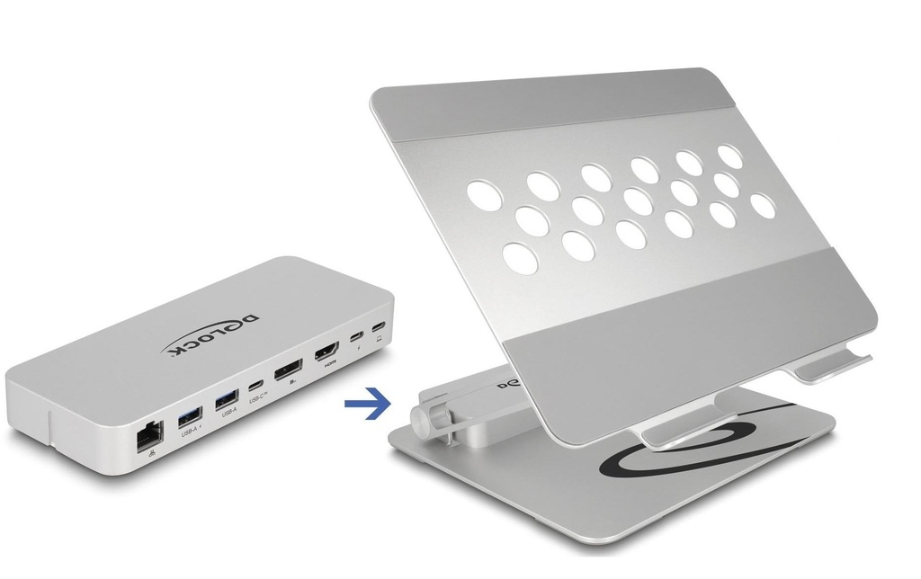 Delock Station d'accueil USB-C – HDMI/DP/LAN/USB-A PD 85W