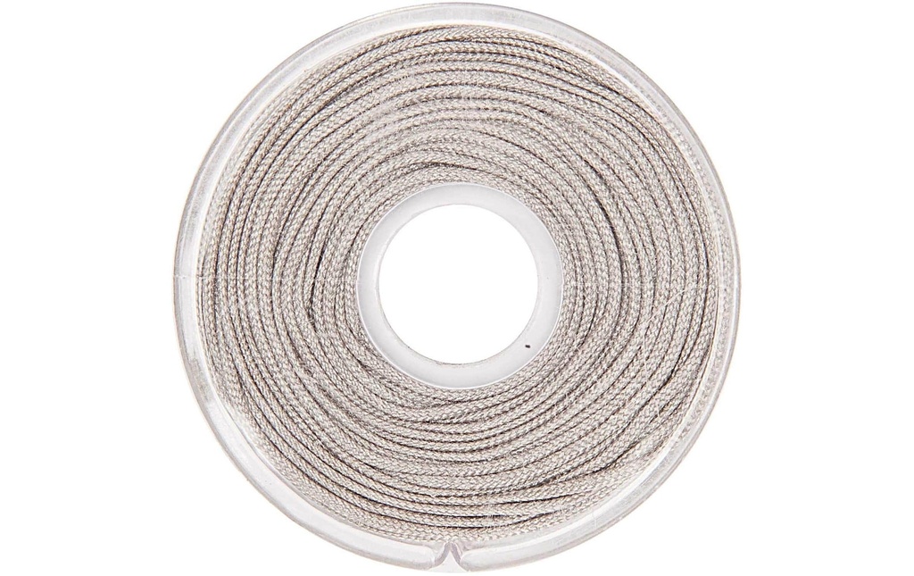 Rico Design Cordon Macramé 1 mm x 10 m, gris clair