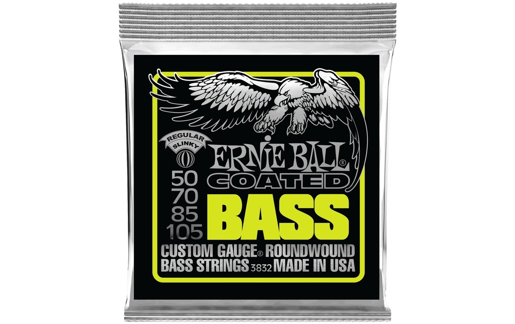 Ernie Ball Cordes de basse 3832 Slinky Coated Bass – Regular 50-105