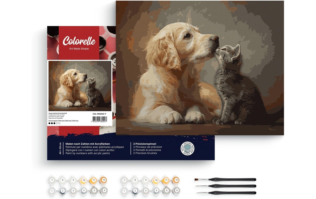 Colorelle Peinture avec chiffres Amitié chien-chat