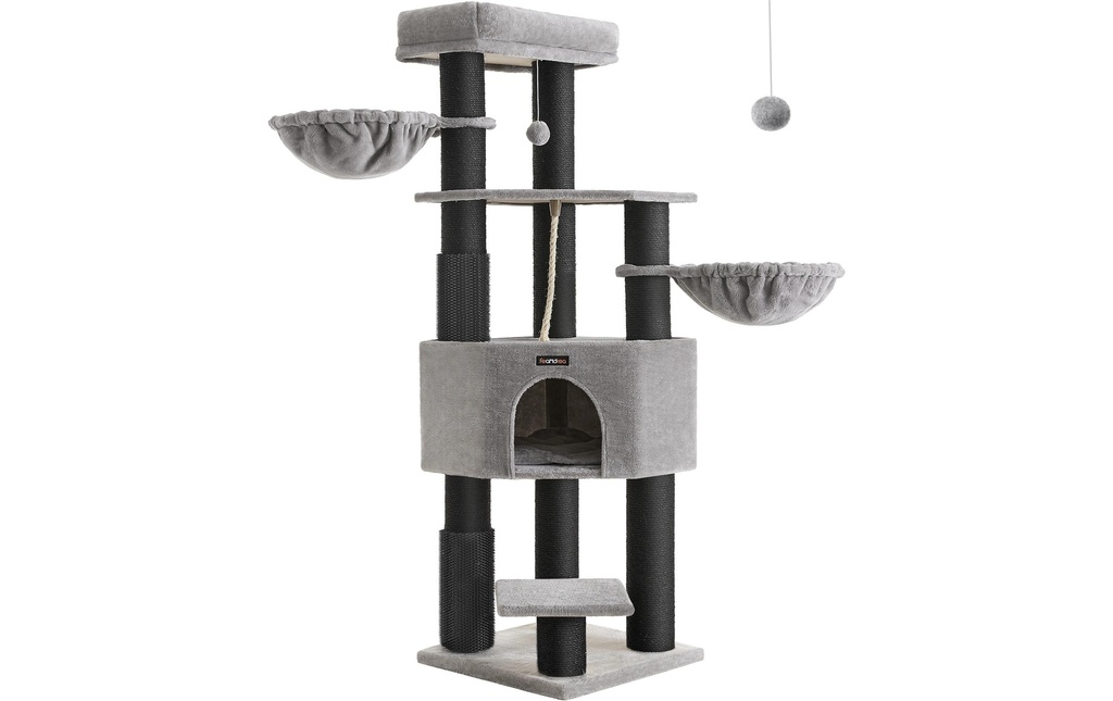 Feandrea Arbre à chat pour les grands chats 160 cm, noir