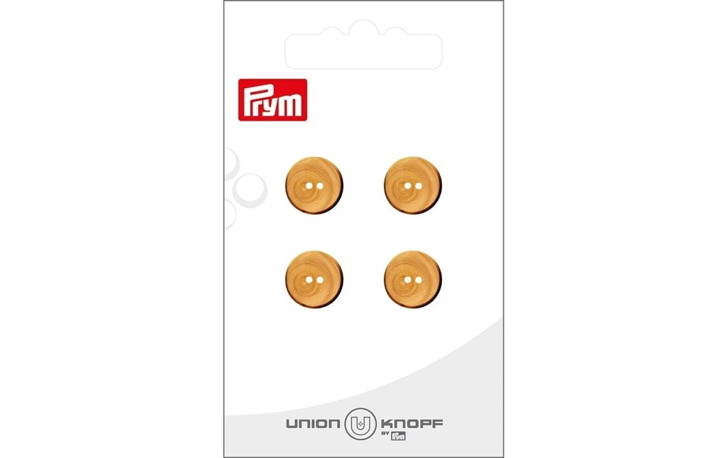 Prym Union Knopf Boutons 2 trous 12 mm, 4 pièces, Beige