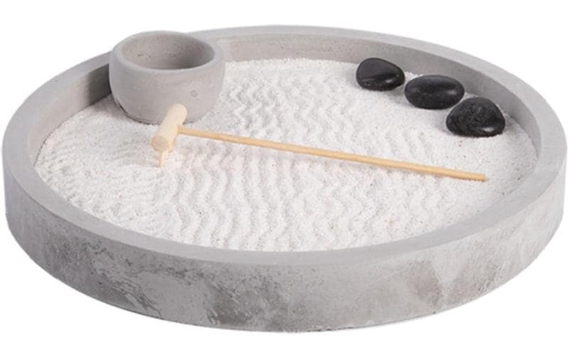 Esschert Design Objet à exposer Jardin zen rond 24.2 x 4 cm
