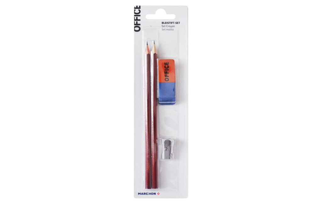 Office Crayon HB, rouge, 2 pièces