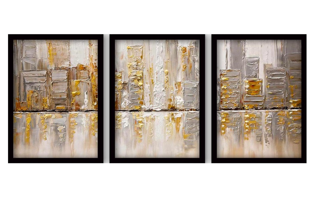 Wallxpert Photo Golden Art 3 pièces, 35 x 45 cm