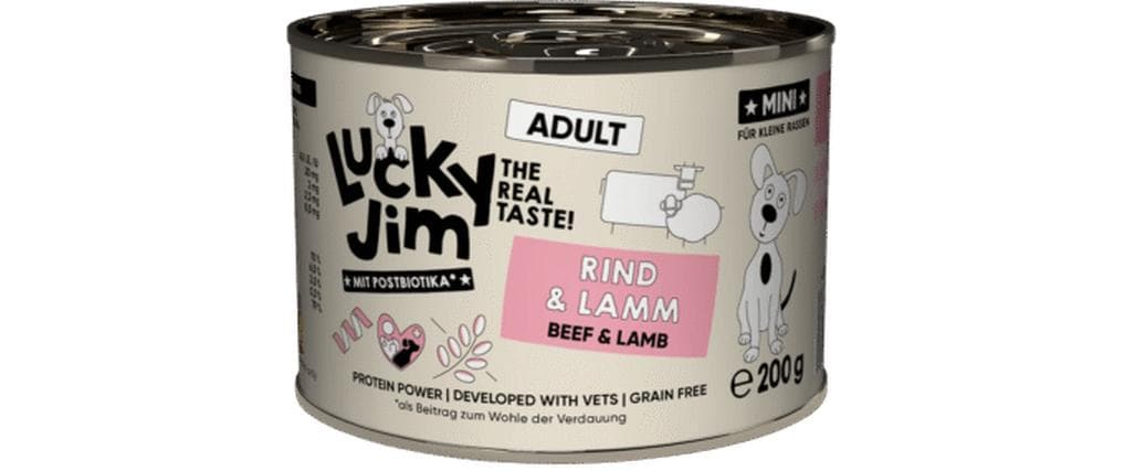 Lucky Jim Alimentation humide Mini Adult bœuf et agneau 200 g