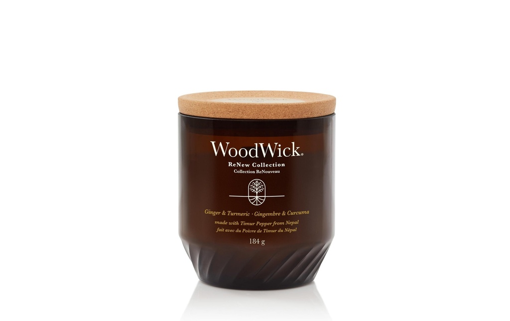 Woodwick Bougie parfumée Ginger & Tumeric ReNew Medium Jar
