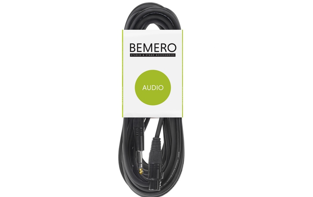 Bemero Câble XLR XLRf jack 6.3 symétrique 10 m, Noir