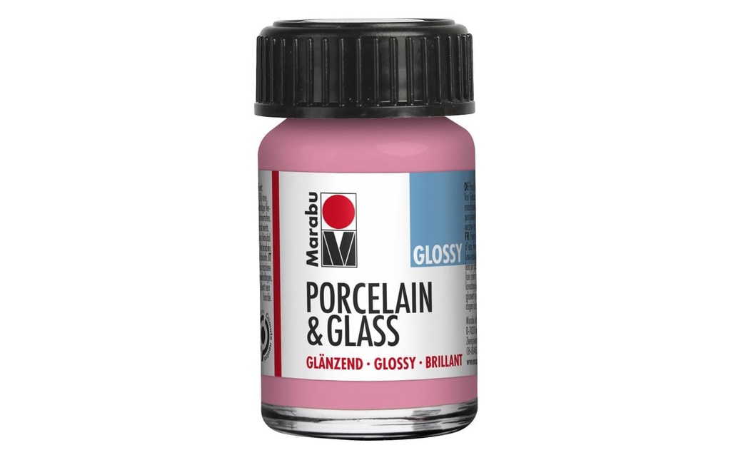 Marabu Peinture sur verre et porcelaine 133 Rose, 15 ml