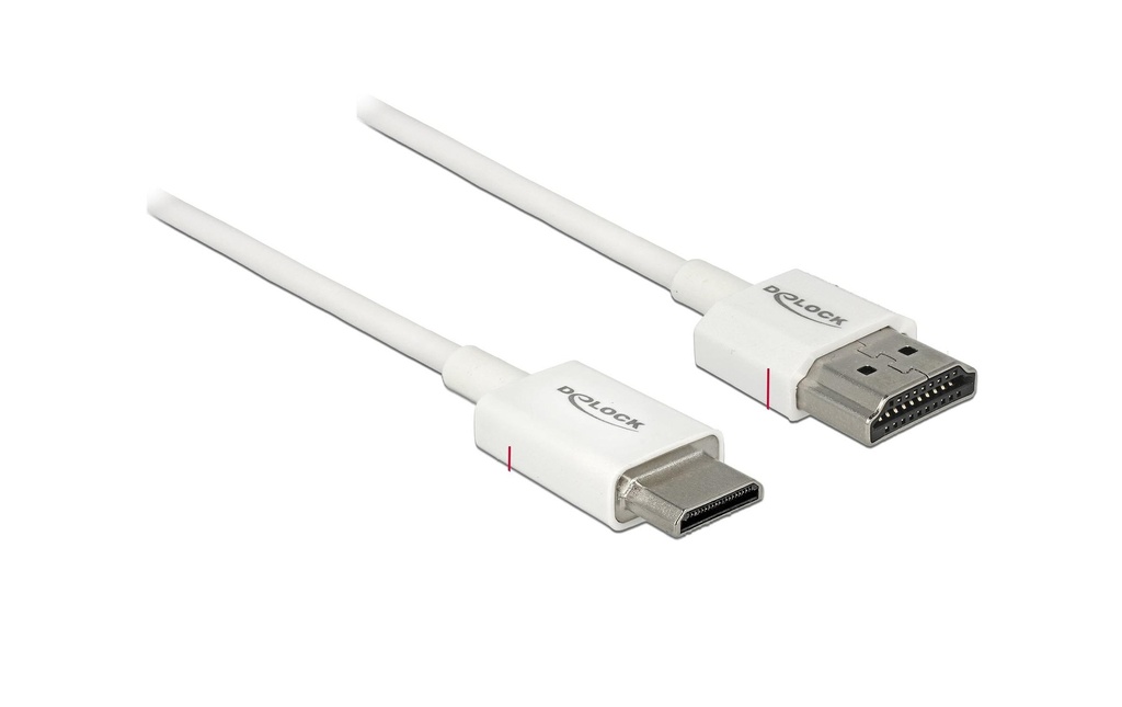 Delock Câble 4K 60Hz HDMI - Mini-HDMI (HDMI-C), 1 m, Blanc