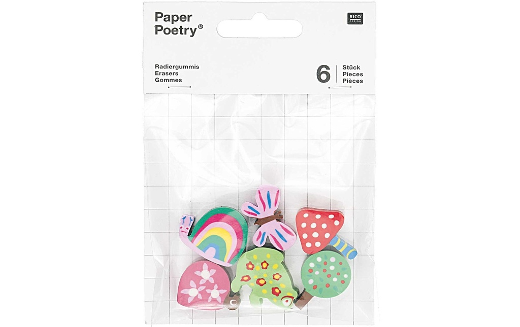 Rico Design Gomme Animaux de la forêt 6 pièces, Multicolore