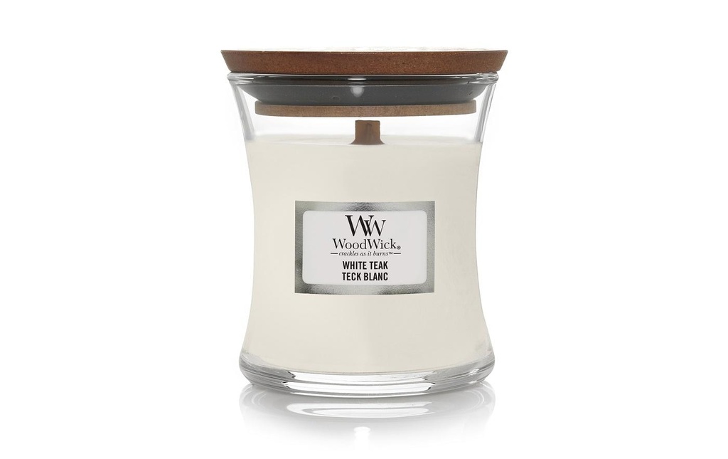Woodwick Bougie parfumée White Teak medium Jar