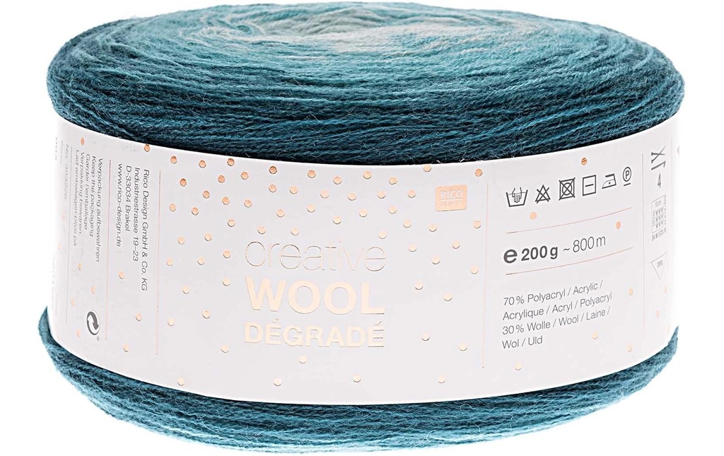 Rico Design Laine Laine Creative Dégradé 200 g Pétrole