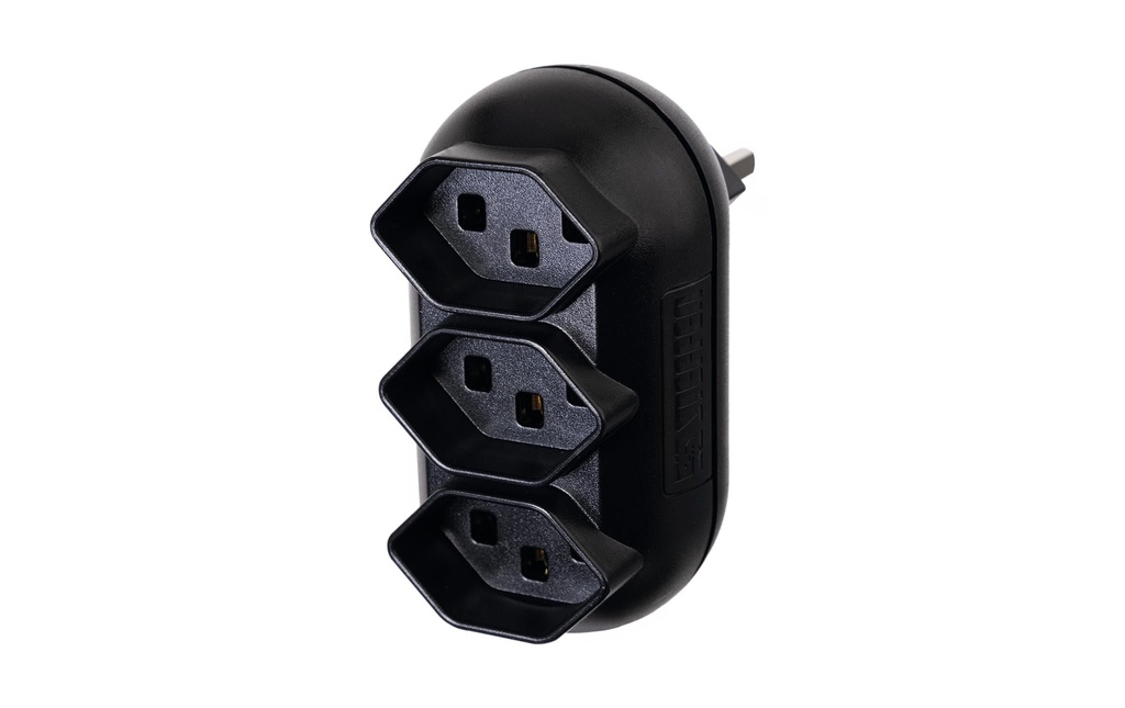 STEFFEN Connecteur multiple Strong 3x T23, Noir