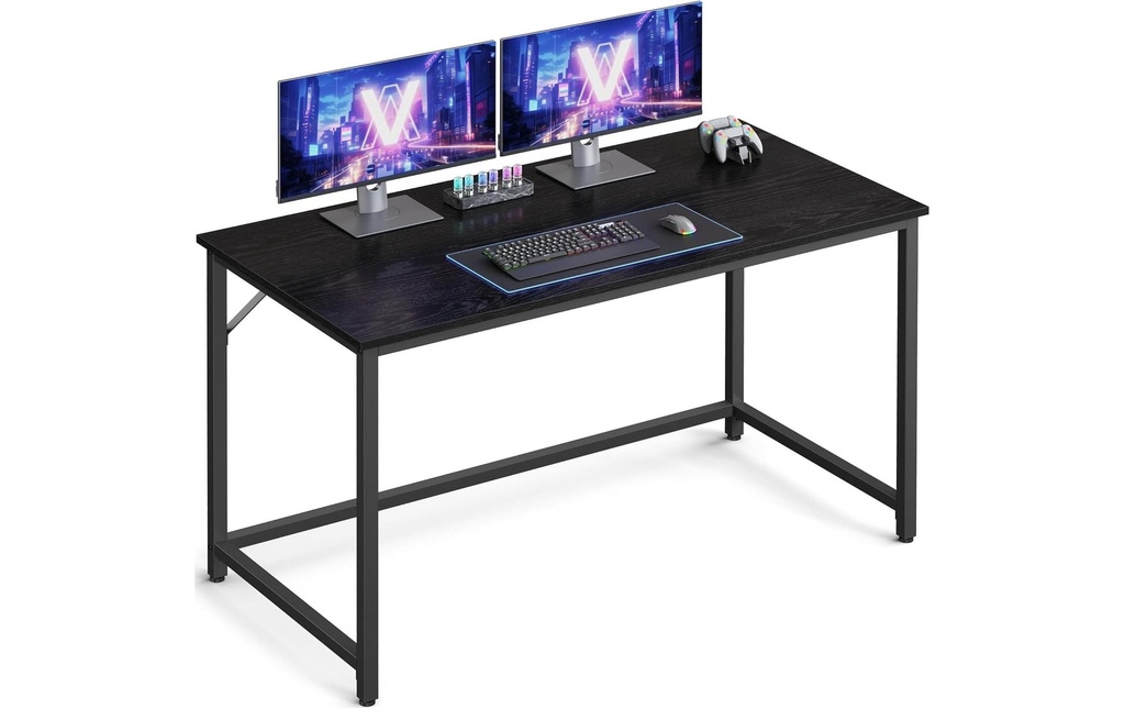 VASAGLE Table avec plaque Noir 120 x 60 cm