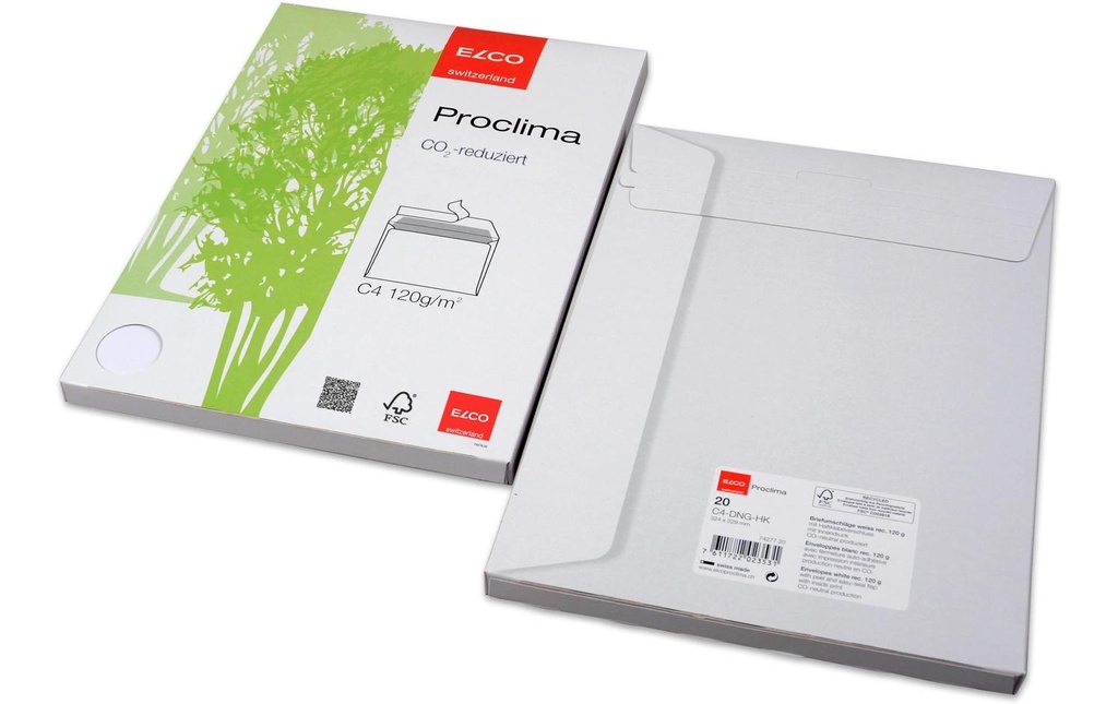 ELCO Enveloppe Proclima C4, Pas de fenêtres, 20 Pièce/s