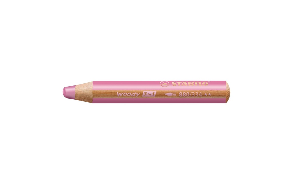 STABILO Crayons WOODY 3 en 1 rose