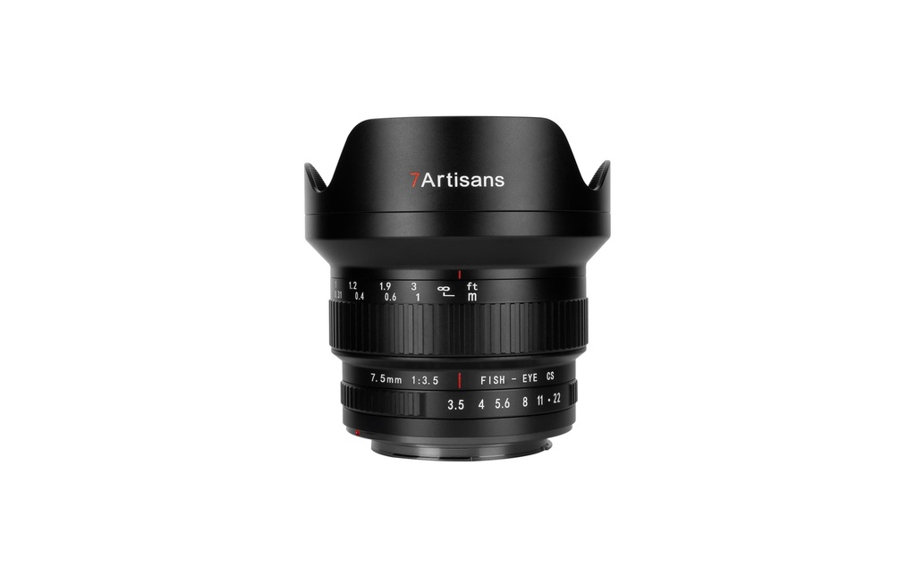 7Artisans Longueur focale fixe 7.5mm F/3.5 Ultra Wide APS-C – Canon EF