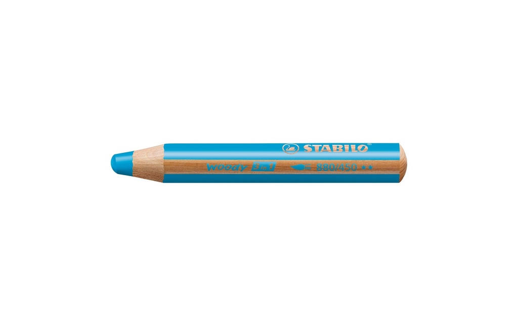 STABILO Crayons WOODY 3 en 1 bleu cyan