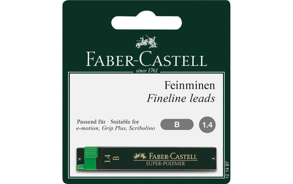 Faber-Castell Mine de crayon Feinmine Super Polymer 1.4 mm, Noir