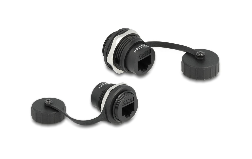 Delock Connecteur intégré RJ45 Cat.6 IP67 étanche à la poussière et à l'eau, 1 Pièce/s