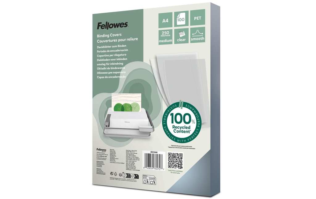 Fellowes Page de garde 250 g/m², 100 Pièce/s, Transparent
