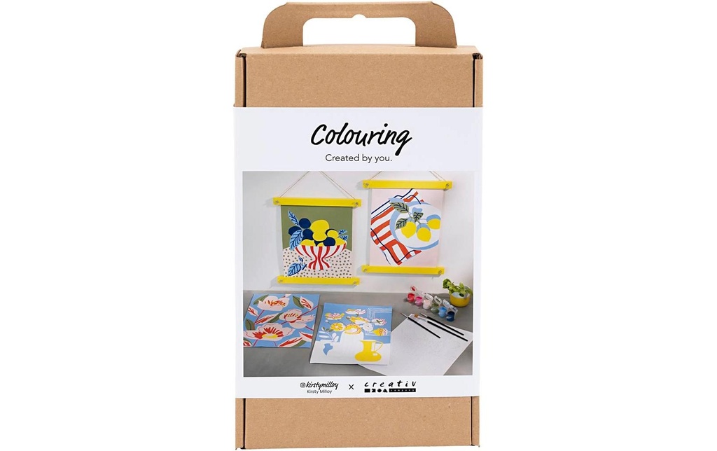 Creativ Company Peinture pour bricolage Peinture par numéros avec peinture acrylique 4 pièces