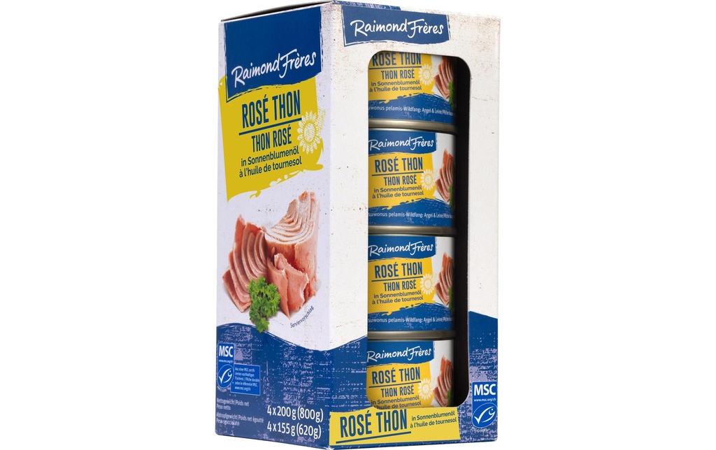Raimond Frères MSC Thon rosé Huile de tournesol 4 x 200 g