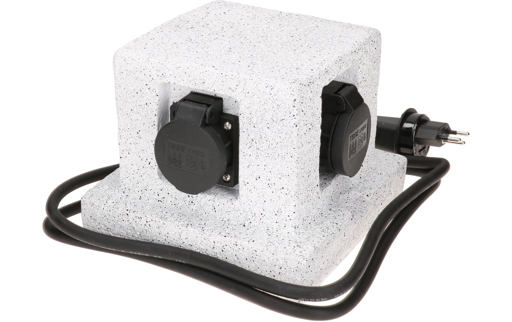 Max Hauri Tableau électrique de jardin 4x T13 IP55, Aspect pierre, blanc