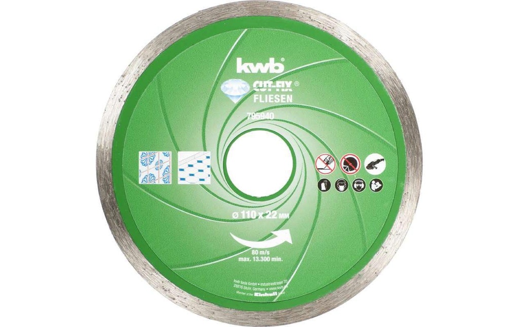 kwb Disque à trancher Diamant Carreaux 110 mm