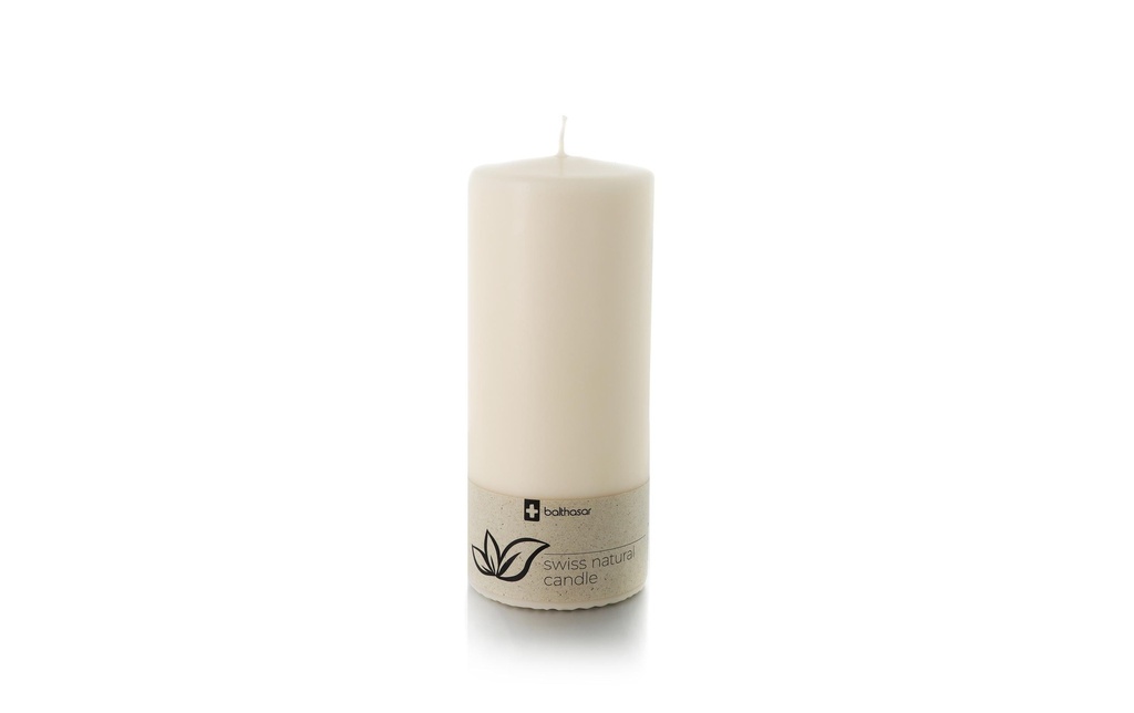 balthasar Bougie cylindrique Swiss Natural Candle 15 x 6 cm Vieux blanc