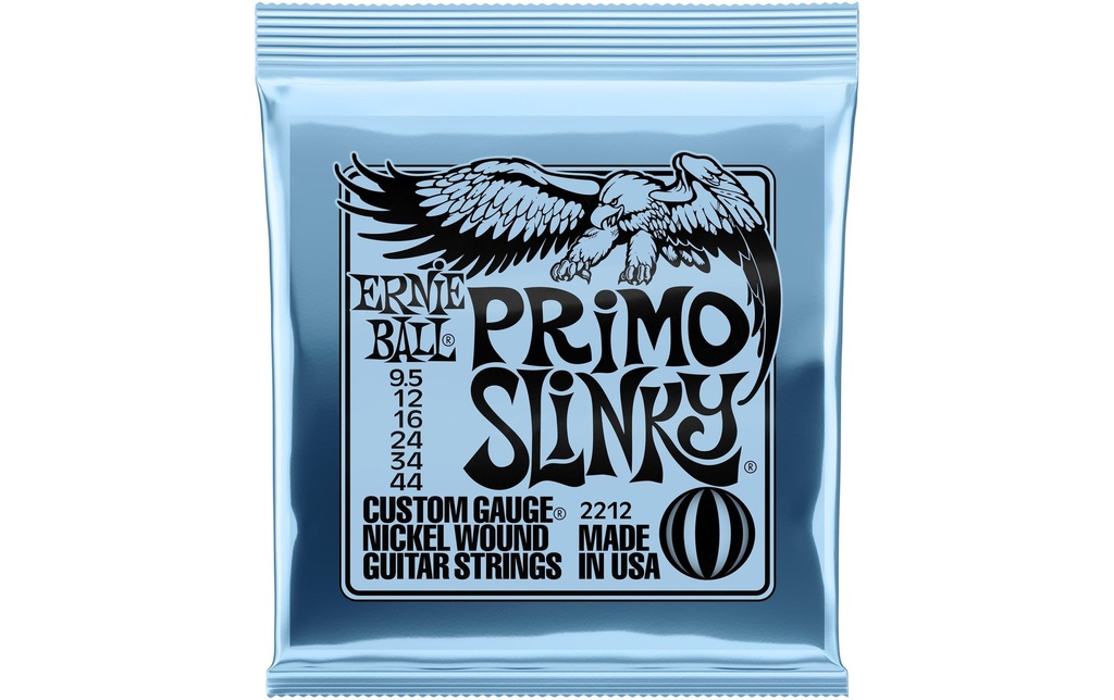 Ernie Ball Cordes de guitare 2212 Slinky Nickel – Primo 9.5 - 44