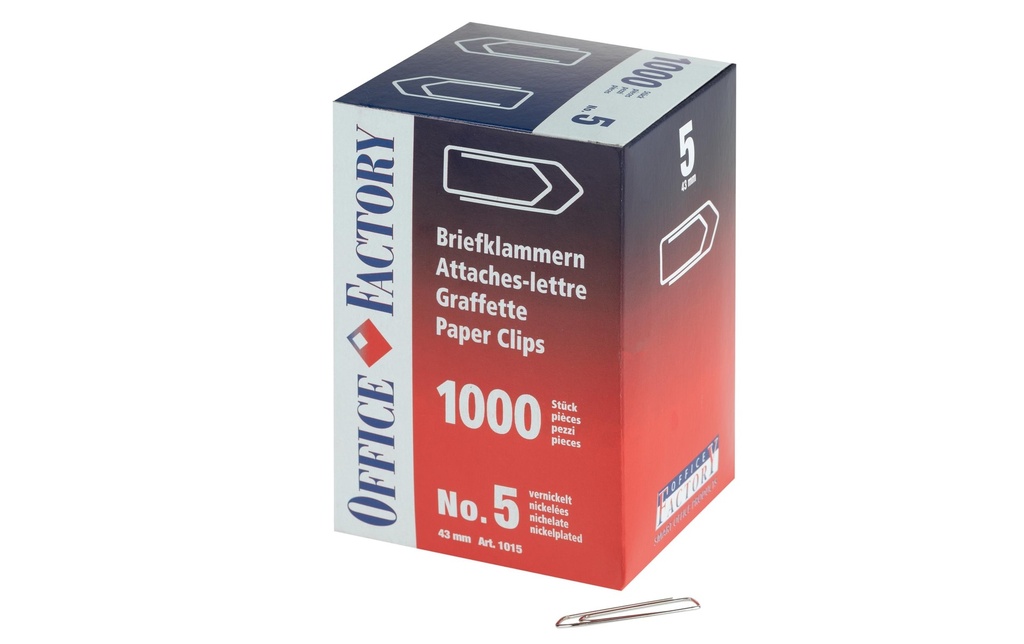 Smart Office Trombone Taille 5, longueur 43 mm, 1000 pièces