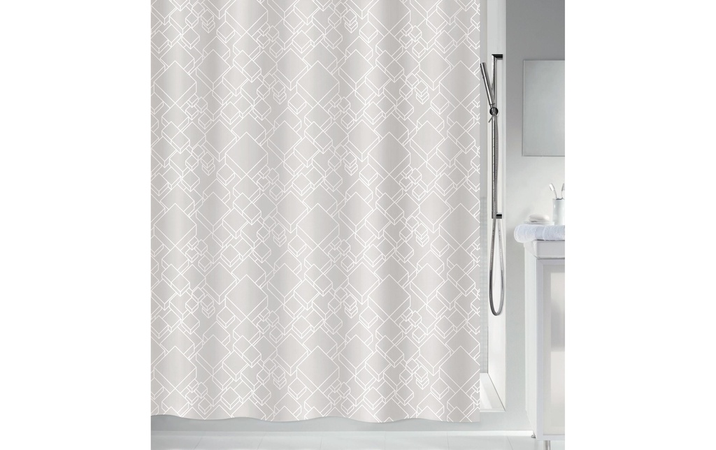 spirella Rideau de douche Peer 180 x 200 cm, Gris/Blanc