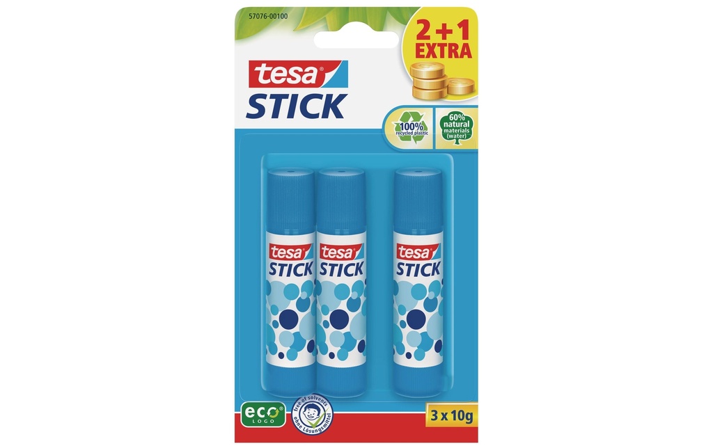 tesa Lot de bâtons de colle ecoLogo 3 Pièce/s, Bleu