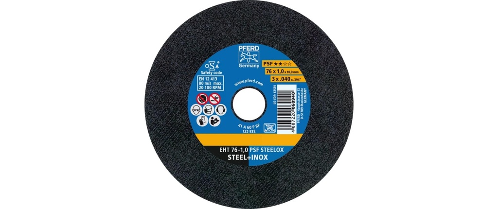 Pferd Disque à tronçonner EHT 76 x 1.0 x 10 mm droit