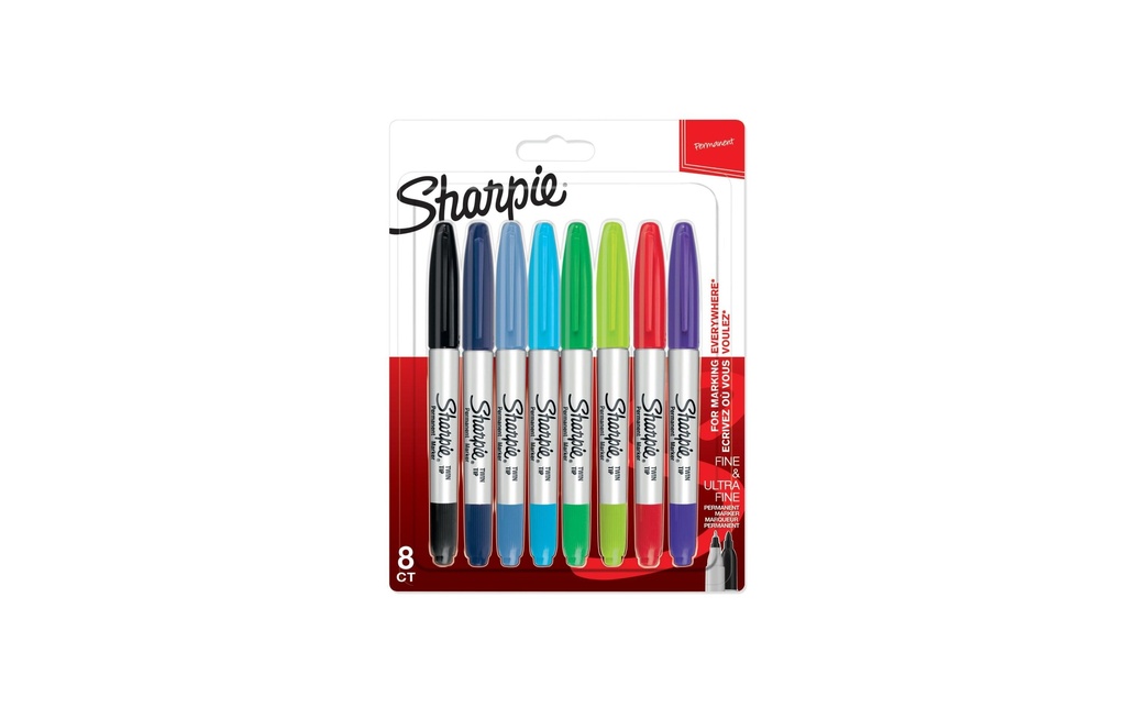 Sharpie Marqueur indélébile Twin Tip 8 pièces