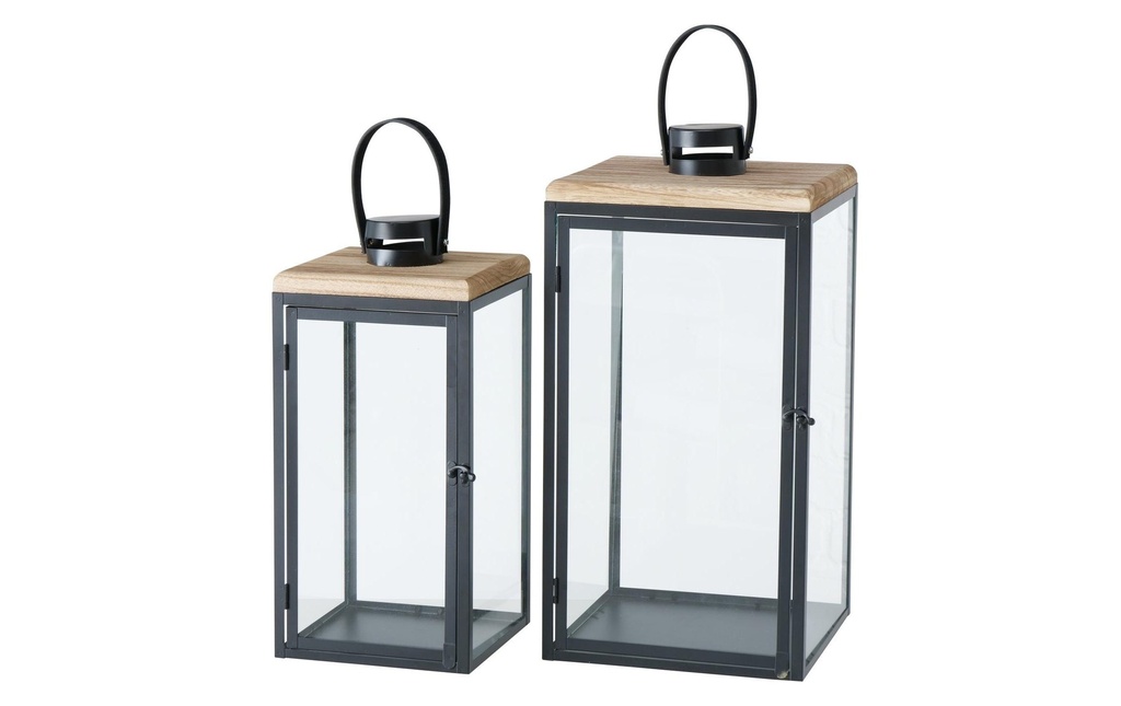 Boltze Lanterne Sirio En 2 parties, Transparent/Noir/Brun