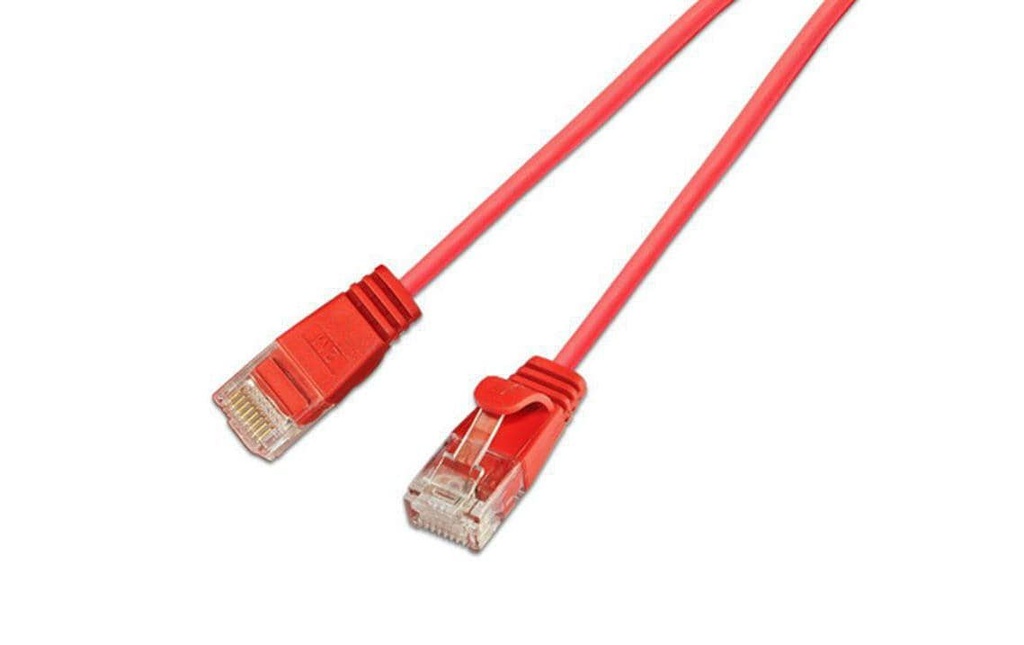 SLIM Câble de raccordement KAT6 Light, rond, U/UTP, Ø 2,8 mm, rouge