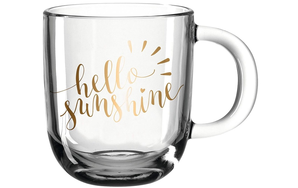 LEONARDO Tasse à café Napoli Hello 400 ml , 1 Pièce/s, Transparent